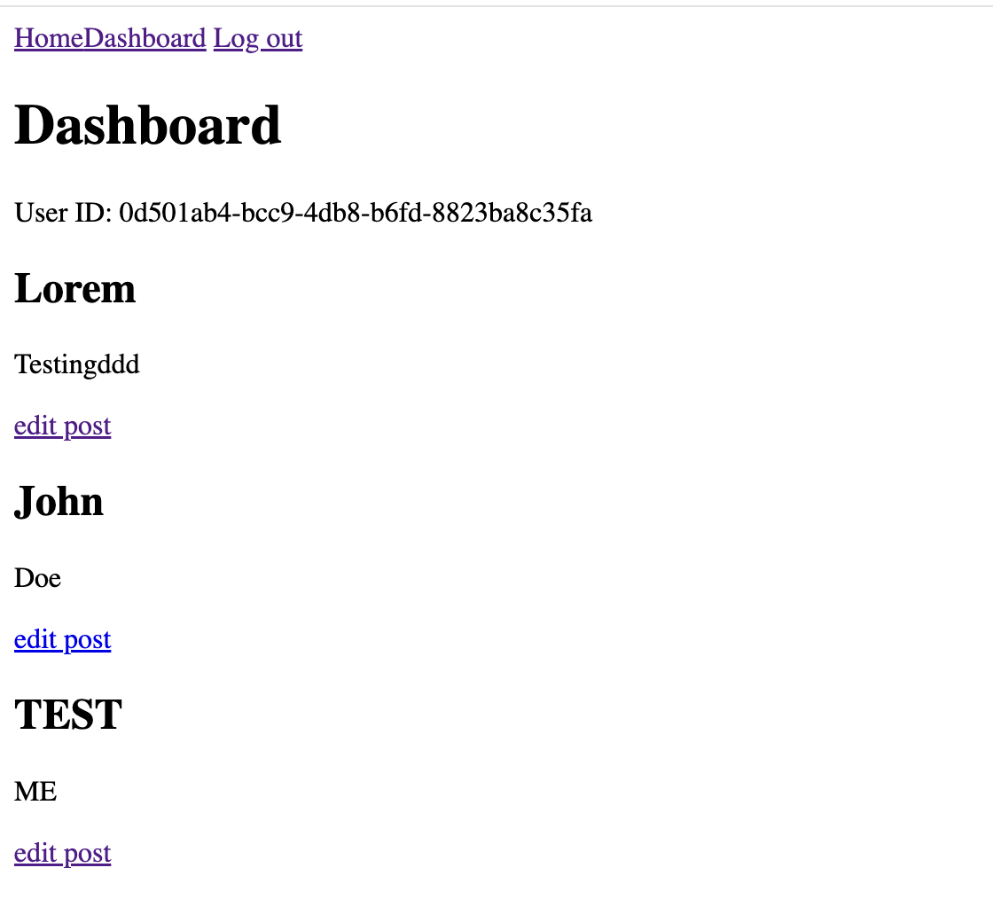 All post in Dashboard Page